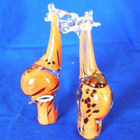 2 Attractive "Ngwenya" Coloured Glass Giraffe - Height 180mm - Sold as 1 Lot