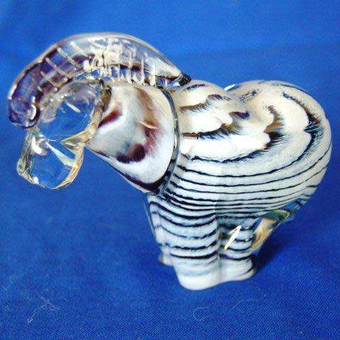 "Ngwenya" Striped Glass Zebra - Height 95 mm - See all pictures