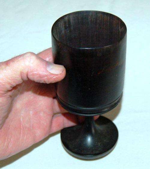 Small Wooden Pestle and Mortar plus a Wooden Goblet - Pestle is 85mm in height