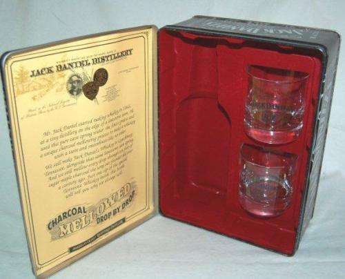 Jack Daniels No.7 Tennessee Whiskey Tin with 2 Tumblers - As per pictures.