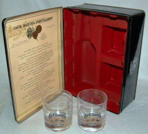 Jack Daniels No.7 Tennessee Whiskey Tin with 2 Tumblers - #2 -  As per pictures.