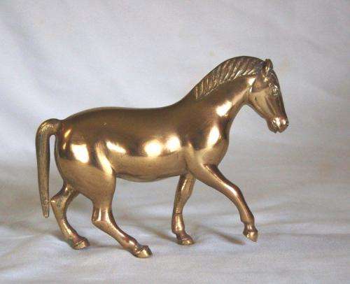 Two Quality Brass Horses - Tallest 105mm