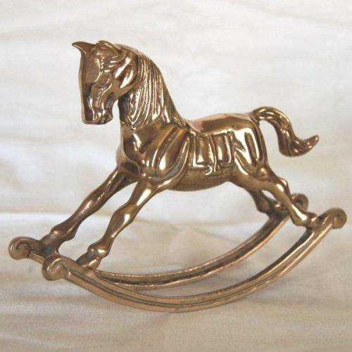 Quality Brass Rocking Horse - Height 130mm Length 180mm