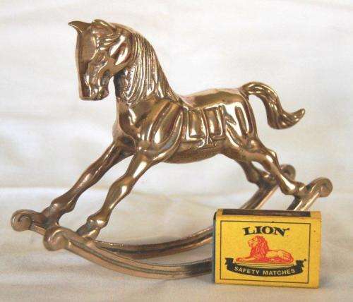 Quality Brass Rocking Horse - Height 130mm Length 180mm