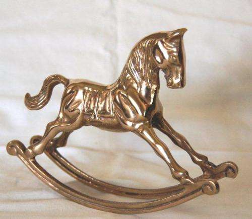 Quality Brass Rocking Horse - Height 130mm Length 180mm