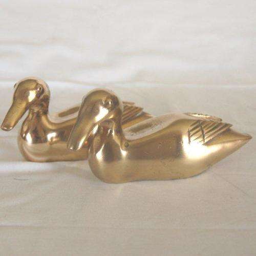 Pair of Exceptionally Heavy Brass Ducks - Combined Weight 3.6 kg's - Length 160mm