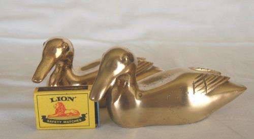 Pair of Exceptionally Heavy Brass Ducks - Combined Weight 3.6 kg's - Length 160mm