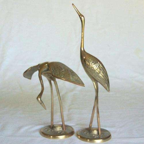 Pair of Quality Brass Storks - Height 300mm