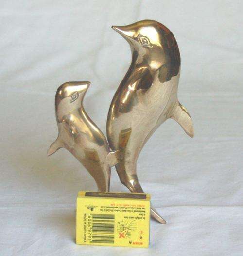 Quality Brass Dolphins - Height 155mm