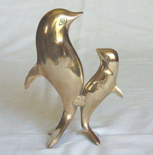 Quality Brass Dolphins - Height 155mm