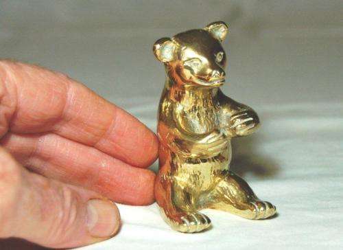 2 Brass Bears (Smaller Bear is made of heavy solid brass) Large bear is 95mm.