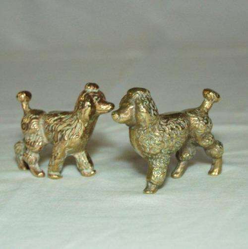 2 Quality Brass Poodles - Height 50mm - Sold as one lot.