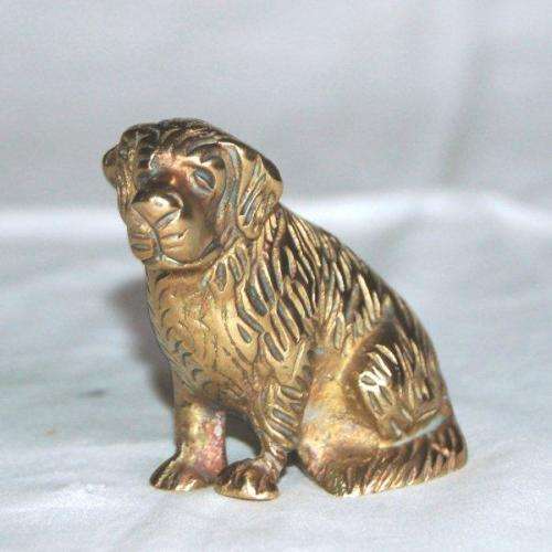 Solid Brass model of a St. Bernard dog - Height 58mm