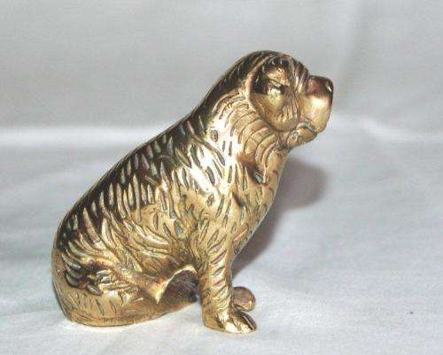 Solid Brass model of a St. Bernard dog - Height 58mm