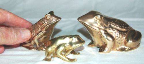 3 Brass Frogs - Longest is 100mm