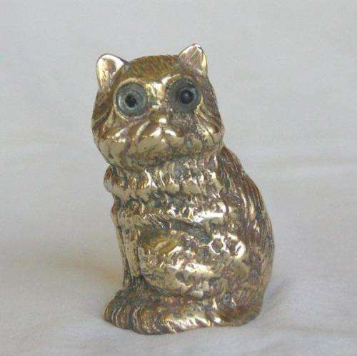 Gorgeous, Heavy, Solid Brass Garfield Lookalike Cat - Height 74mm