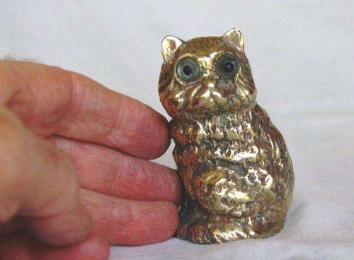 Gorgeous, Heavy, Solid Brass Garfield Lookalike Cat - Height 74mm