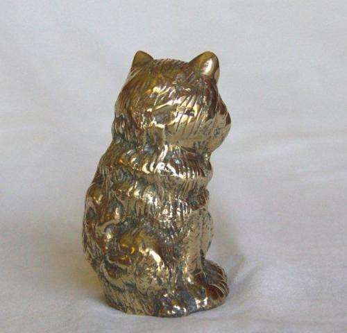 Gorgeous, Heavy, Solid Brass Garfield Lookalike Cat - Height 74mm