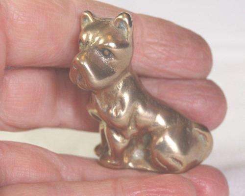 4 Cute Solid Brass Printers Tray Dogs - Tallest 50mm - Sold as one lot