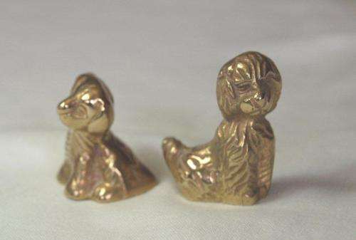 4 Cute Solid Brass Printers Tray Dogs - Tallest 50mm - Sold as one lot