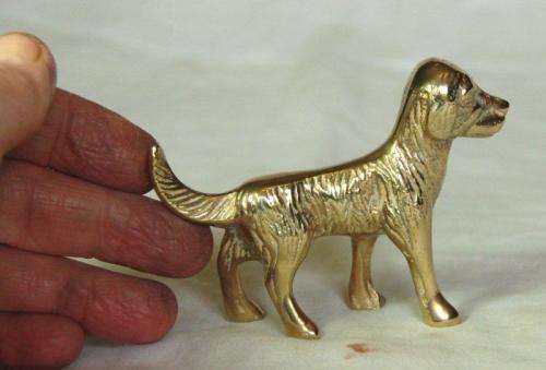 Solid Brass Hound Type Dog - Length 90mm