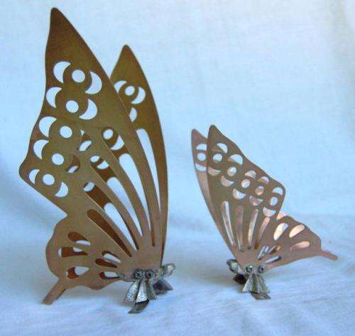 2 Well Constructed Brass Butterflies - As per pictures - Largest is 210mm Tall