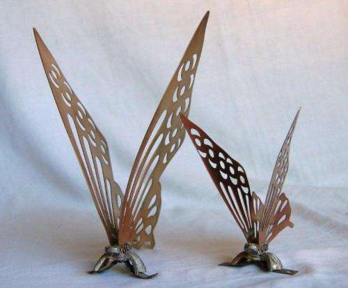 2 Well Constructed Brass Butterflies - As per pictures - Largest is 210mm Tall