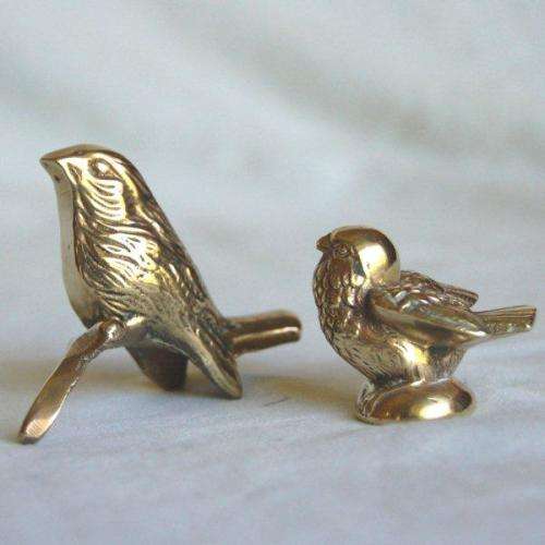 2 Solid Brass Printers Tray Birds - Height 50mm