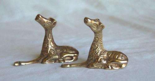 3 Solid Brass Giraffe - Tallest is 80mm - All sold as one lot