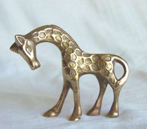 3 Solid Brass Giraffe - Tallest is 80mm - All sold as one lot