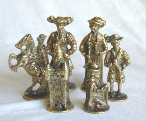 Solid Brass Ornamental Chess Pieces (16 pieces) - Weight 1.3 kg's - Tallest piece is 85mm