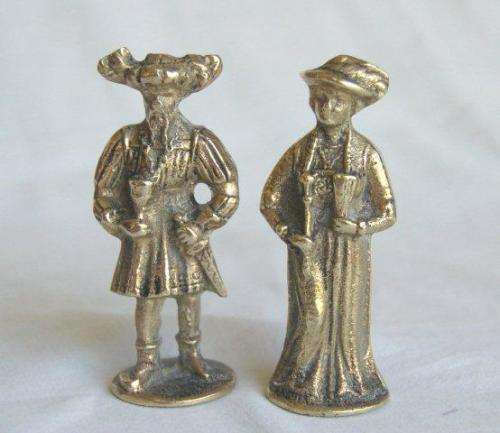 Solid Brass Ornamental Chess Pieces (16 pieces) - Weight 1.3 kg's - Tallest piece is 85mm