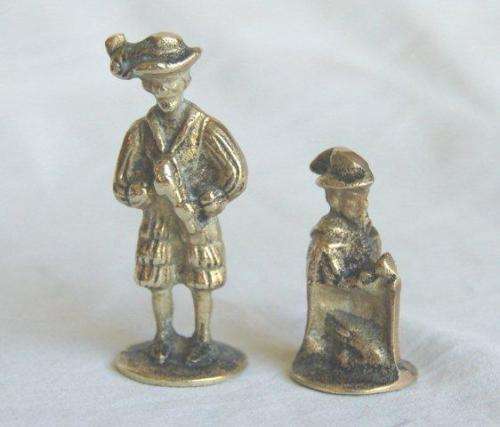 Solid Brass Ornamental Chess Pieces (16 pieces) - Weight 1.3 kg's - Tallest piece is 85mm