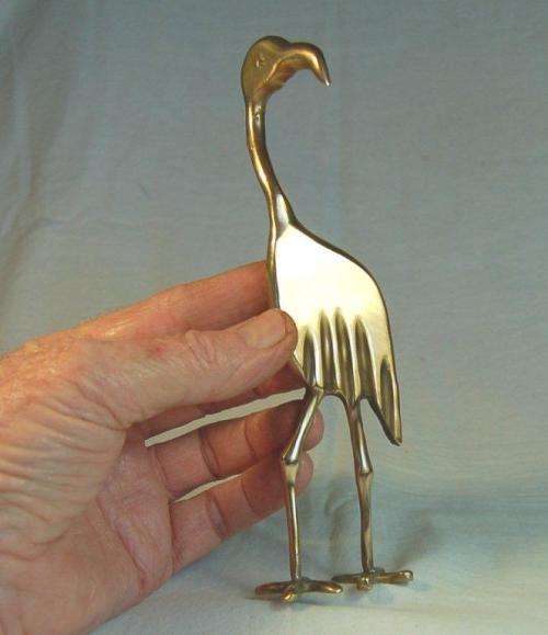 Interesting Solid Brass Flamingo - Height 175mm