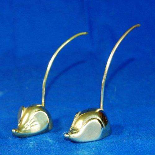Pair of Brass Mice Ring Holders - Sold as One Lot