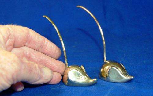 Pair of Brass Mice Ring Holders - Sold as One Lot