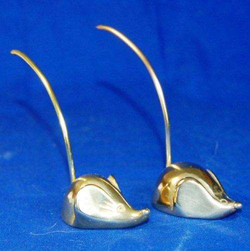 Pair of Brass Mice Ring Holders - Sold as One Lot