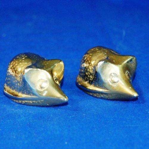 Pair of Brass Printers Tray Hedgehogs