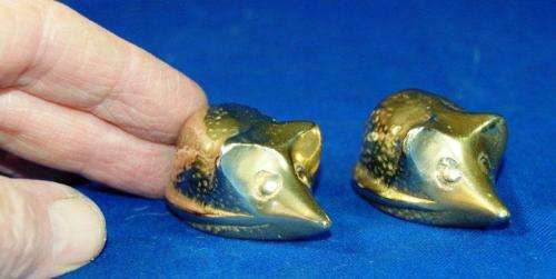 Pair of Brass Printers Tray Hedgehogs