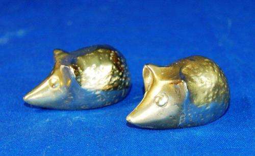 Pair of Brass Printers Tray Hedgehogs