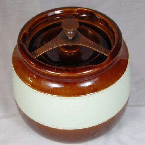 AONIAN Tobacco Jar - Good Condition - Lid Seals - Made n England - Height 130mm Dia 140mm
