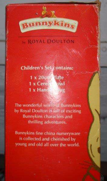 Bunnykins `Royal Doulton` Childrens Set. 1 Plate 1 Cereal Bowl and 1 Mug - Original Box included.