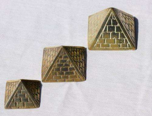 Quality Miniature Brass Sarcophagus and the 3 Pyramids of Giza. Sold as 1 lot . See Pictures