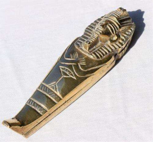 Quality Miniature Brass Sarcophagus and the 3 Pyramids of Giza. Sold as 1 lot . See Pictures