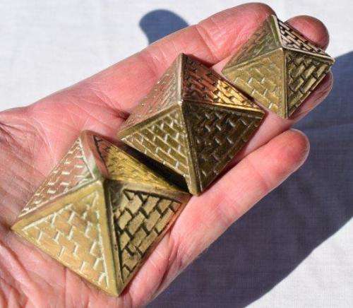Quality Miniature Brass Sarcophagus and the 3 Pyramids of Giza. Sold as 1 lot . See Pictures