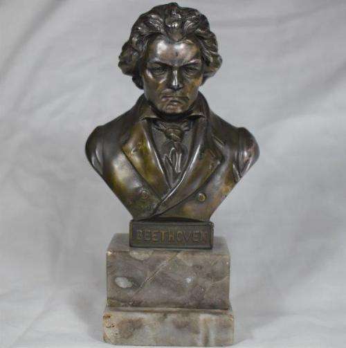 Beethoven Bronze Bust - On marble base - Height 160mm