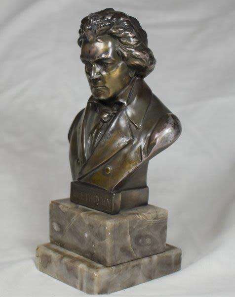Beethoven Bronze Bust - On marble base - Height 160mm