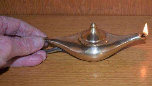 Quality Vintage Brass Genie Lamp or Incense Burner - Length 160mm
