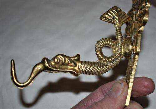 Vintage Brass Sanctuary Bell with Adam and Eve Serpent Hook. See description for details