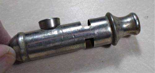 Vintage BING SHING (Etched Tiger Trade Mark) Whistle - Hong Kong. See description for details